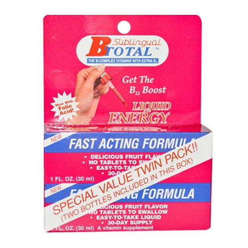 Sublingual Products B Total Twin Pack Liquid Energy 2 Oz